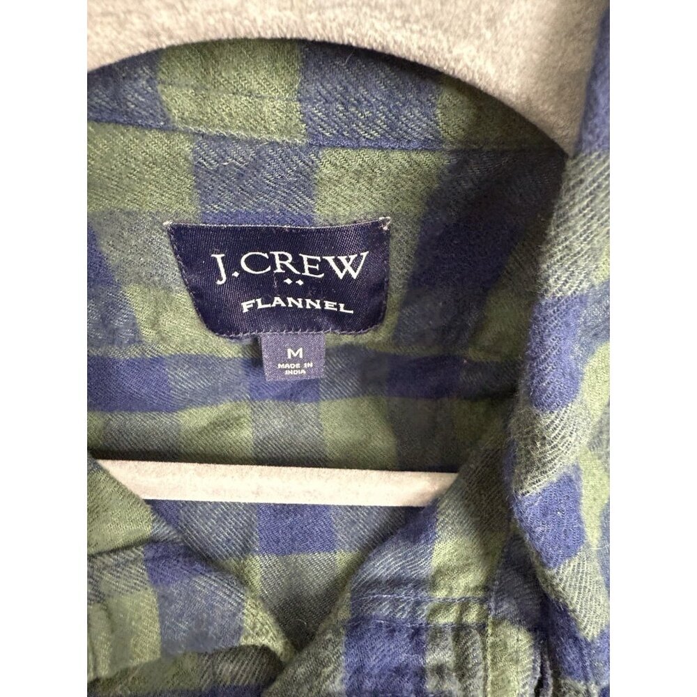 J. Crew Shirt Men's Medium Green Blackwatch Flannel Button Up Long Sleeve Casual - Picture 7 of 8